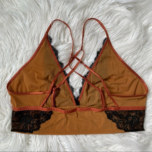 Free People NEW Leo Lace Bralette Black & Ginger - Picture 7 of 14